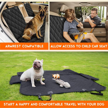 Premium Dog Car Seat Cover - Back Seat Protector for Pets